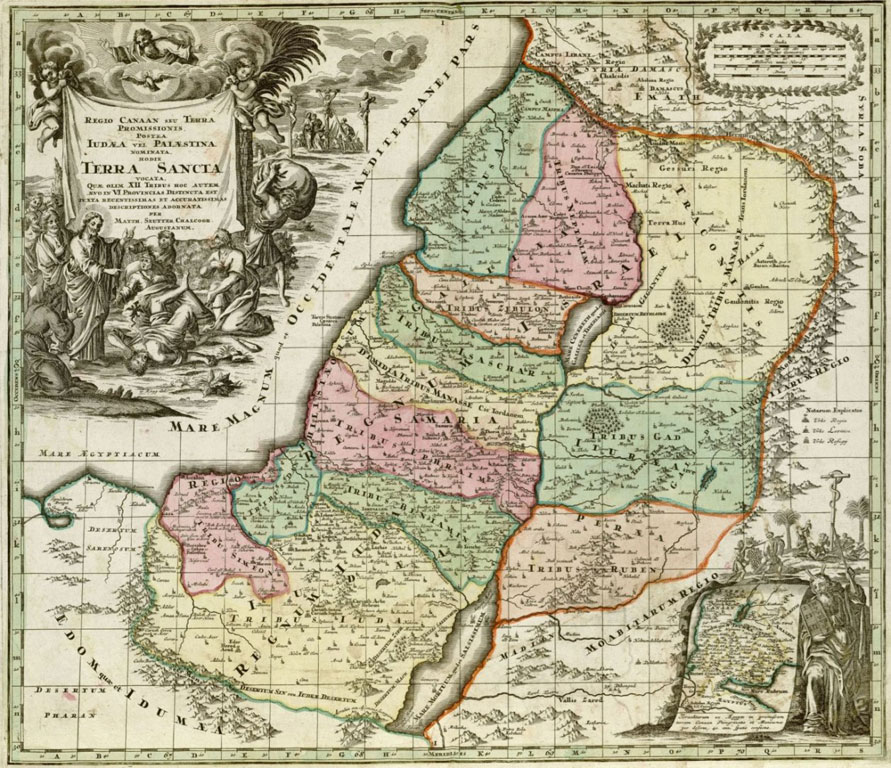 Seutter, map of the Holy Land, Augsburg, 1725, NLI